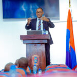 President Minja speaks before Long Course Participants at NDC-TZ